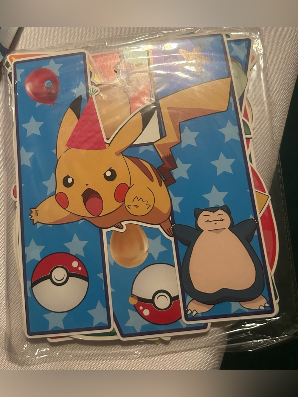 Pokemon Kids Party Banner and Decorations - Blue/Green/Orange - Picture 3 of 6
